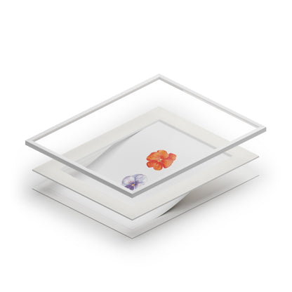 "Citrus & Periwinkle" Pansy Duo Fine Art Print