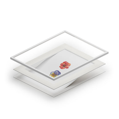 "Crimson & Iris" Pansy Duo Fine Art Print