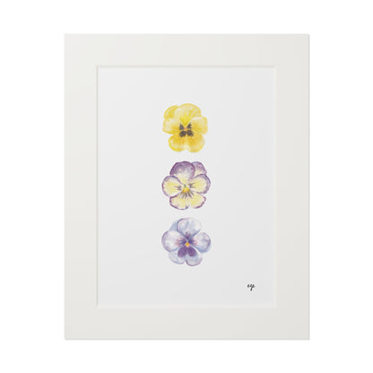 "Mom's Spring Planter" Pansy Trio Fine Art Print