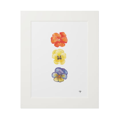 "Sunset" Pansy Trio Fine Art Print
