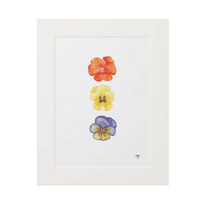"Sunset" Pansy Trio Fine Art Print